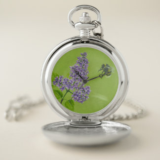 Pocket Watch with lilac and bumblebee