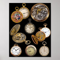 Pocket Watches Time Steampunk Objects Collage
