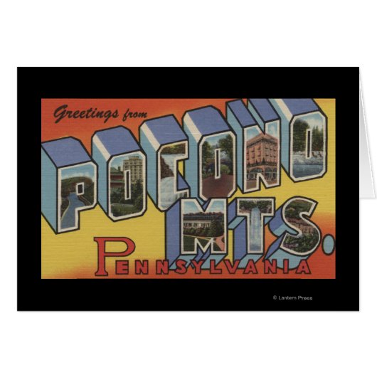 Pocono Mountains - Large Letter Scenes Cards (Front Horizontal)