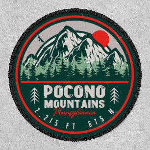 Pocono Mountains PA Retro Sunset Souvenirs Patch