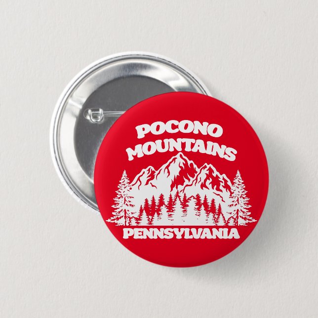Pocono Mountains Pennsylvania Button (Front & Back)