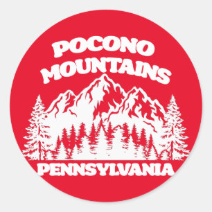 Pocono Mountains Pennsylvania Classic Round Sticker