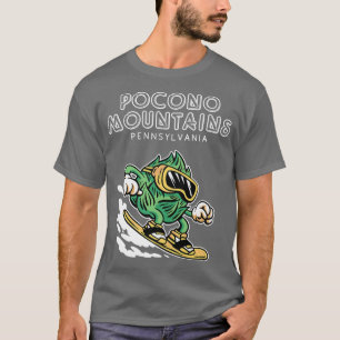 Pocono Mountains Pennsylvania Funny Snowboarding T-Shirt