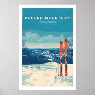 Pocono Mountains Pennsylvania Ski Resort Poster