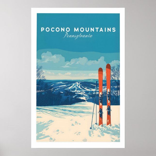 Pocono Mountains Pennsylvania Ski Resort Poster (Front)