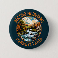 Pocono Mountains Pennsylvania Sunset Retro Art