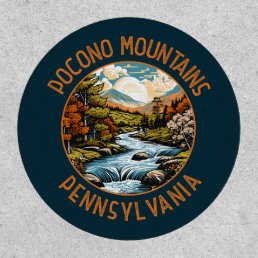 Pocono Mountains Pennsylvania Sunset Retro Art Patch