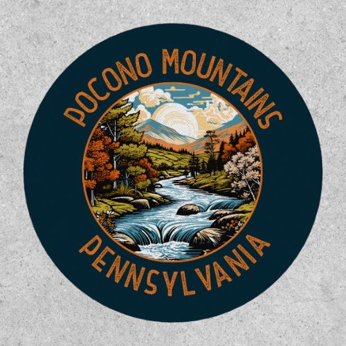 Pocono Mountains Pennsylvania Sunset Retro Art Patch