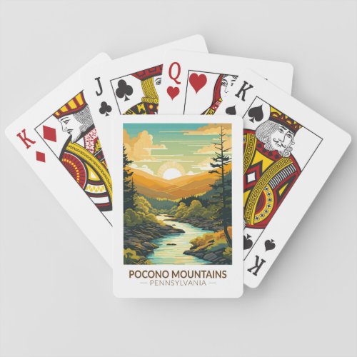 Pocono Mountains Pennsylvania Travel Art Vintage Poker Cards