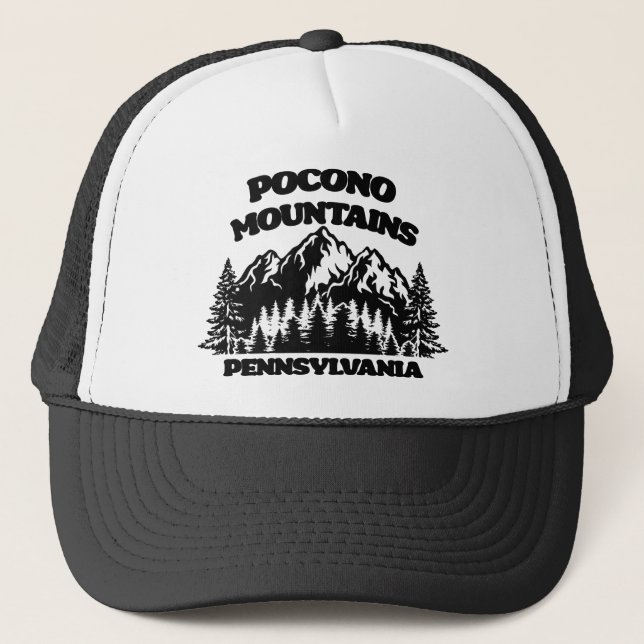 Pocono Mountains Pennsylvania Trucker Hat (Front)