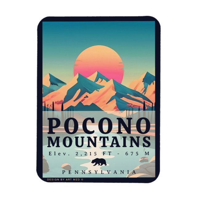 Pocono Mountains Pennsylvania Vintage Souvenirs Magnet (Vertical)
