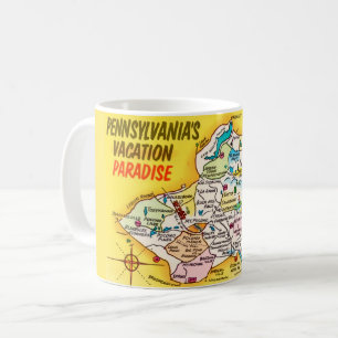  Pocono Mtns Vintage Map Mug