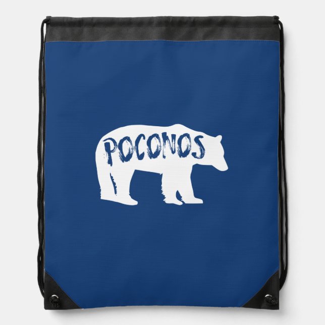 Poconos Bear Drawstring Bag (Front)