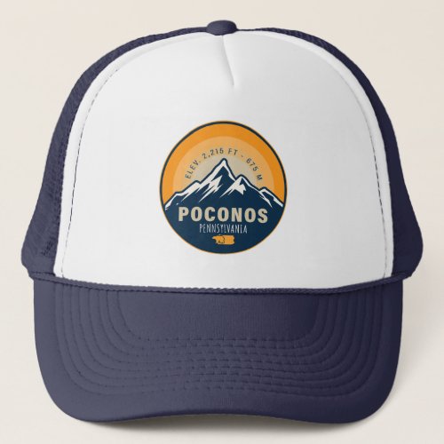 Poconos Mountains Pennsylvania Bear Hiking Sunset Trucker Hat