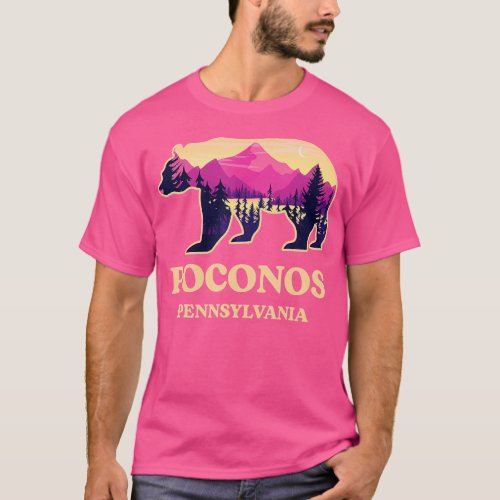 Poconos Mountains Pennsylvania Pa Bear Hiking Souv T_Shirt