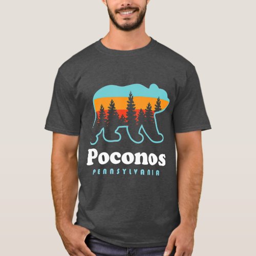 Poconos Pennsylvania Bear Sunset T_Shirt