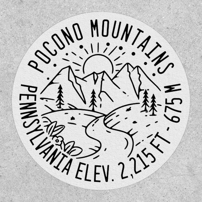 Poconos Pennsylvania PA Mountain Gift Retro Patch (Front)