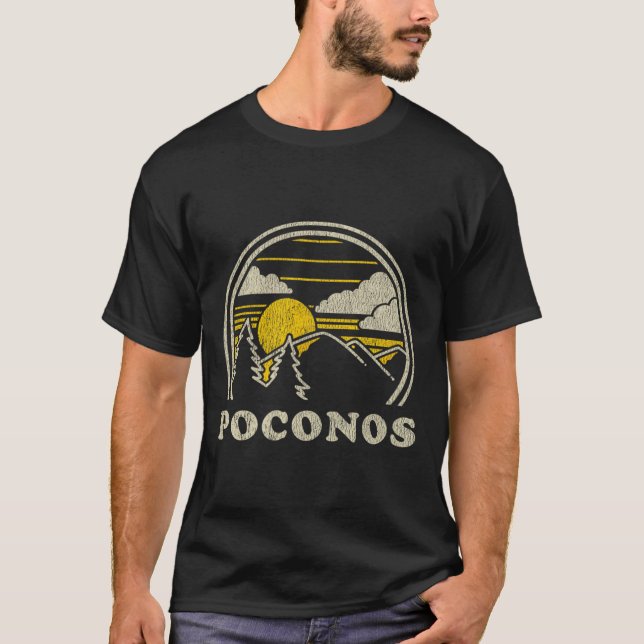 Poconos Pennsylvania Pa T Shirt Vintage Hiking Mou (Front)
