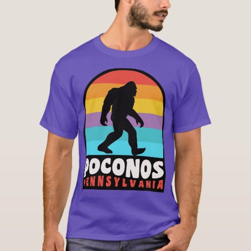 Poconos Pennsylvania Retro Sunset T_Shirt