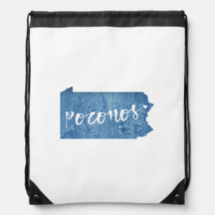 Poconos, Pennsylvania Wood Grain Drawstring Bag