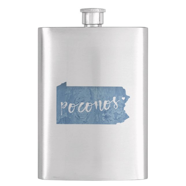 Poconos, Pennsylvania Wood Grain Flask (Front)