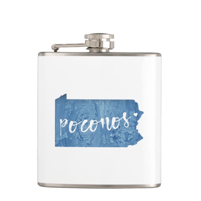 Poconos, Pennsylvania Wood Grain Flask (Front)