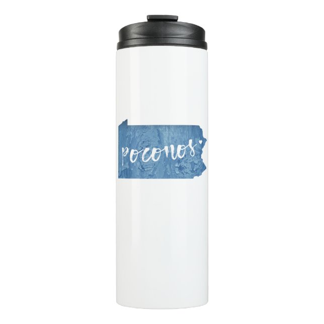 Poconos, Pennsylvania Wood Grain Thermal Tumbler (Front)