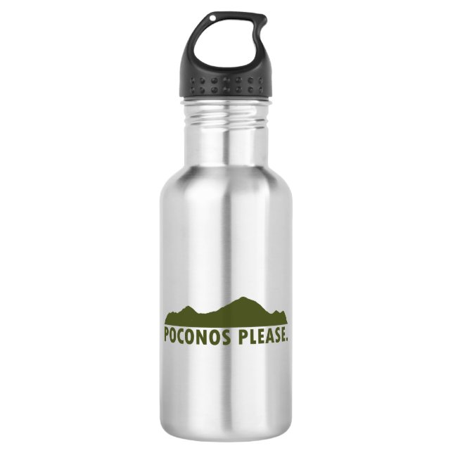 Poconos Please Stainless Steel Water Bottle (Front)