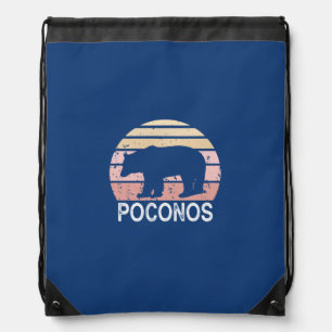Poconos Retro Bear Drawstring Bag