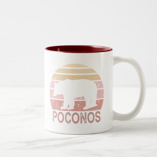 Poconos Retro Bear Two_Tone Coffee Mug