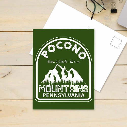 Poconos Retro Pennsylvania Mountains Postcard