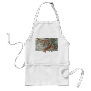 Pod of Lobsters in the Ocean, Vintage Art Nouveau Adult Apron
