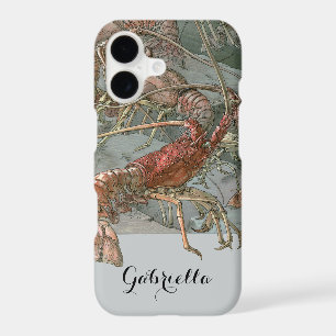 Pod of Lobsters in the Ocean, Vintage Art Nouveau iPhone 17 Case