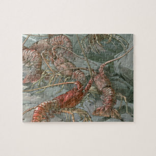Pod of Lobsters in the Ocean, Vintage Art Nouveau Jigsaw Puzzle
