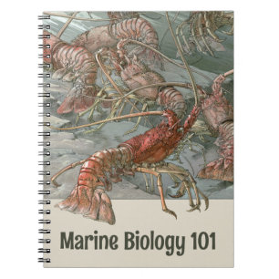 Pod of Lobsters in the Ocean, Vintage Art Nouveau Notebook
