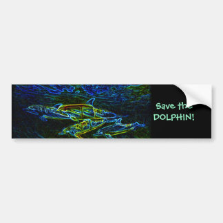 Pod of Neon Dolphin bumper sticker