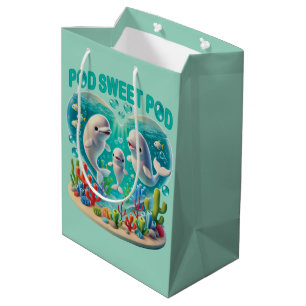 "Pod Sweet Pod" Whale Family Medium Gift Bag