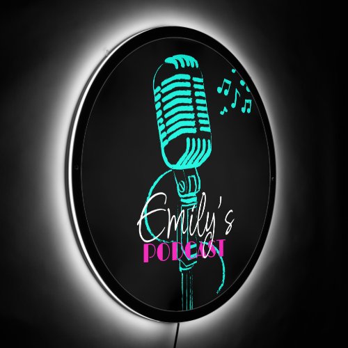 Podcast Channel Musical Business Name LED Sign