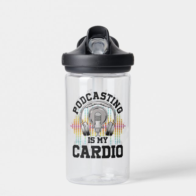 Podcast Content Creators Radio Show Podcasting  Water Bottle (Front)