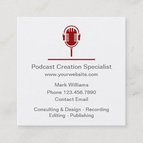 Podcast Creation Specialist Square Business Card