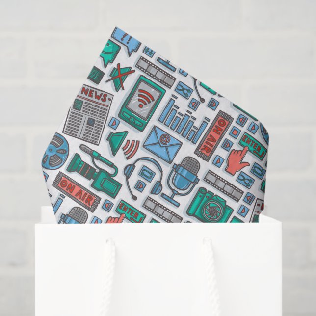 Podcast Decoupage Tissue Paper (Gift Bag)