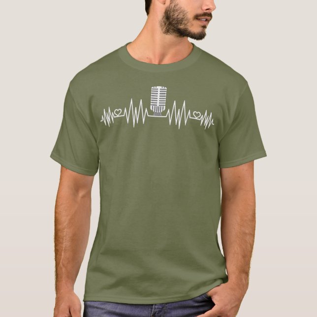 Podcast Heartbeat Podcaster Heart Beat Host T-Shirt (Front)