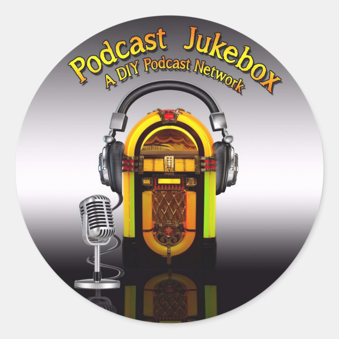 Podcast Jukebox Logo Sticker Zazzle