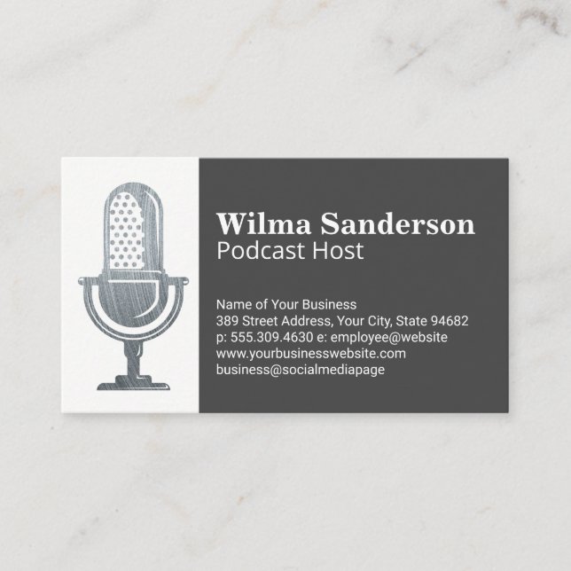 Podcast Microphone Business Card (Front)