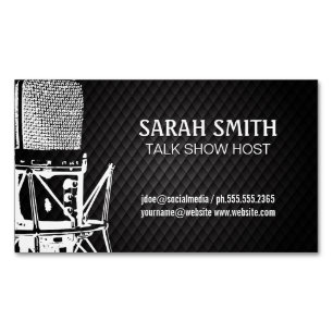 Podcast Microphone Business Card Magnet