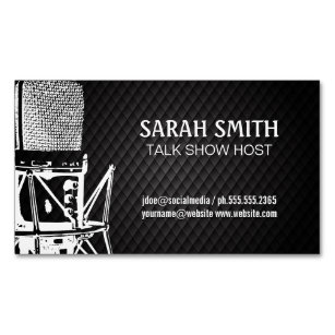 Podcast   Microphone Business Card Magnet