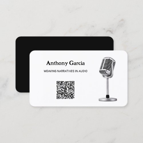 Podcast Microphone Podcaster QR Business Card