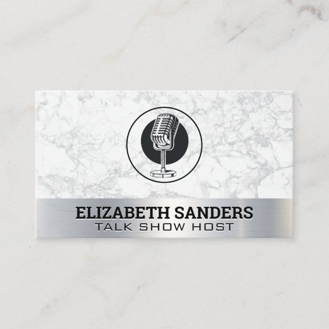 Podcast Old Microphone Business Card (Front)