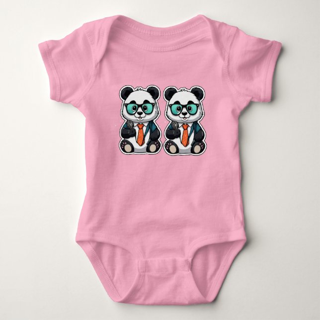 Podcast Panda - The Coolest Host in the Bamboo Biz Baby Bodysuit (Front)