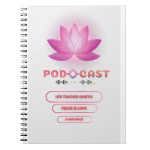 Podcast spread purple notebook